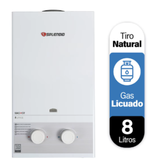 Calefont 8 litros Gas licuado Tiro natural Splendid