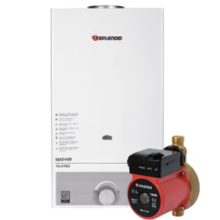 Calefont Gas Licuado 10L T. Natural + Bomba Presurizadora