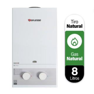 Calefont 8 litros Gas natural Tiro natural Splendid